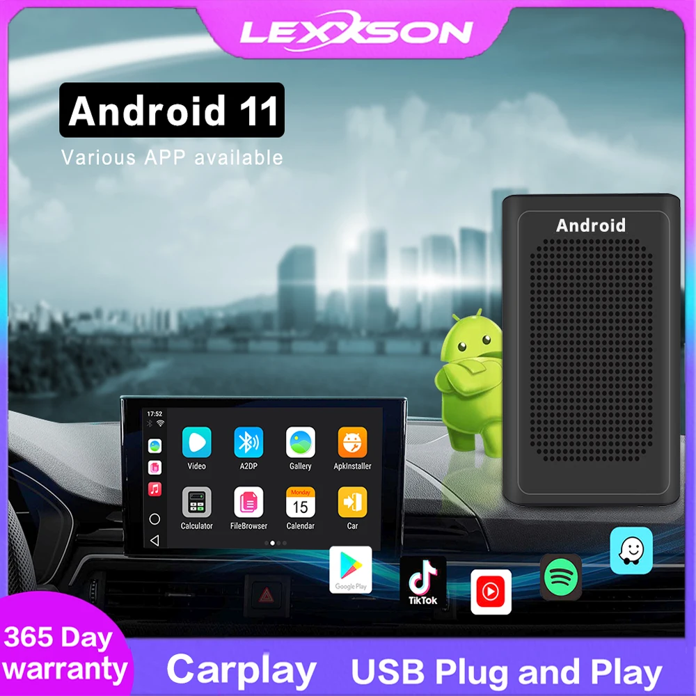 Android 11 Carplay Ai Box Car Multimedia Player Quad Core 2 + 32G Android Auto Wireless Carplay Aggiornamento Dello Schermo Del Veicolo Originale