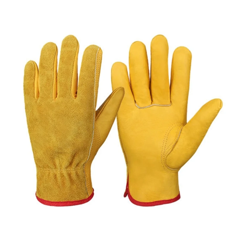 BreathableCowhide Gloves for Men and Women for Gardening and Welding Drop Shipping