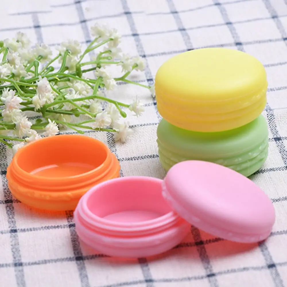 

Mini Cream Box Cute Colourful Candy Color Lip Film Jars Macaron Shape Refillable Macaron Dispense Jar Women
