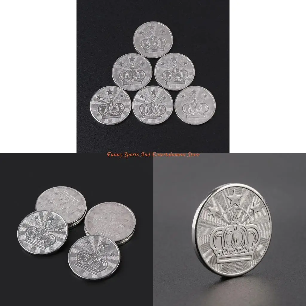 C4DE 10Pcs 25mm 아케이드 게임 토큰 동전 스테인레스 스틸 오각형 크라..