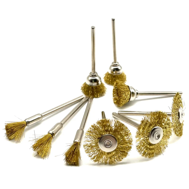 24Pcs Brass Brush Steel Wire Wheels Brushes Drill Rotary Tools Polishing for Dremel Rotary Tools Metal Rust Removal Brush Set 3