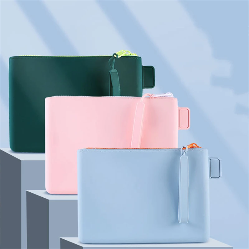 

Small Square Silicone Cosmetic Storage Bag Large Capacity Travel Makeup Brush Holder Portable Cosmetic Waterproof Organizer