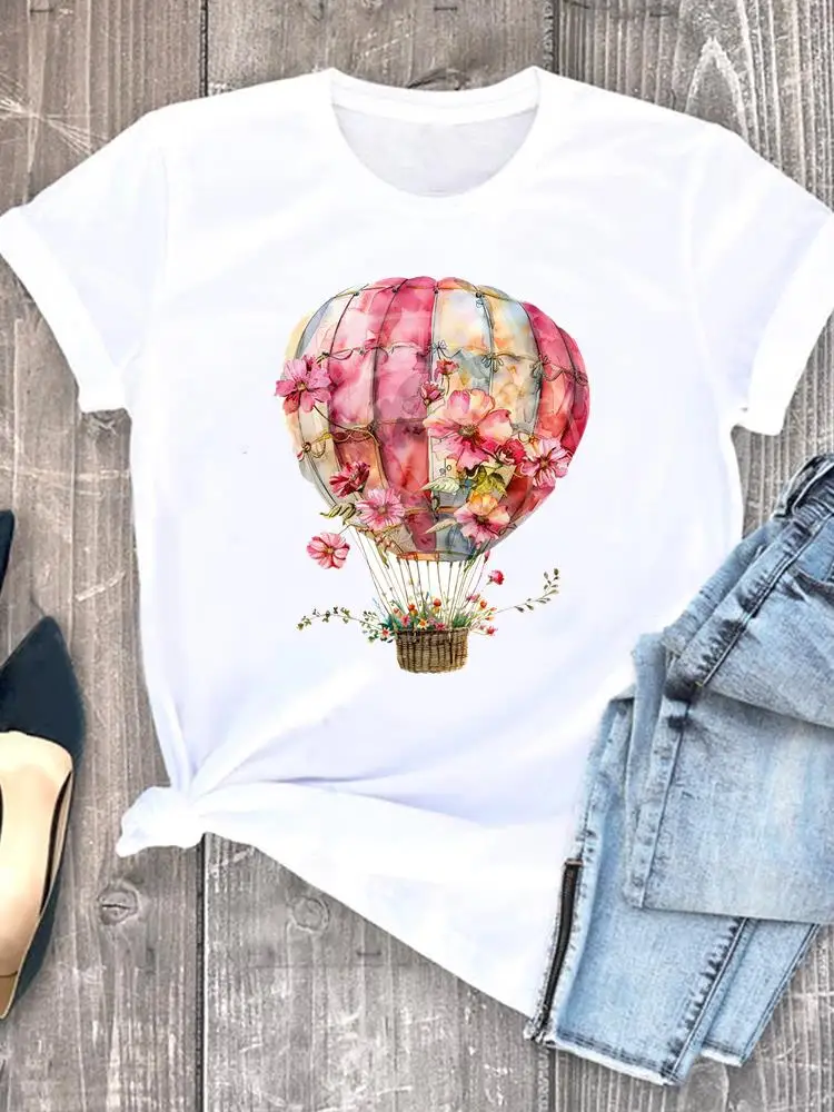 Women Clothing Trend Cute 90s Fashion White Tee Clothes Print Womens Casual Ladies Graphic T Short Sleeve O-neck T-shirts