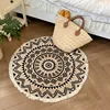 Cotton Linen Round Carpet Ethnic Printed Tassel Rugs Retro Bedroom Area Rugs for Living Room Floor Mat Macrame Carpets 4