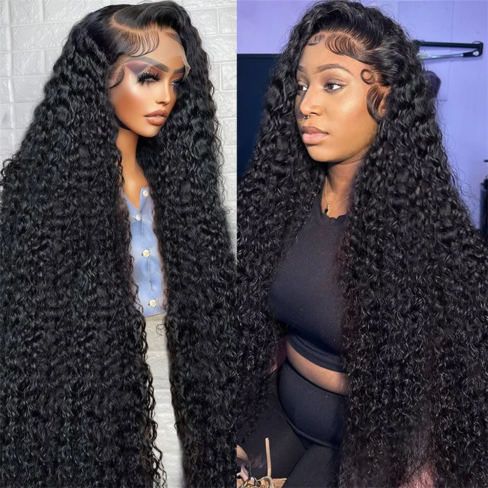 

13x4 13x6 Deep Wave Lace Front Human Hair Wig Brazilian Transparent Lace Frontal Wig For Women 12A Wet And Wavy Lace Closure Wig