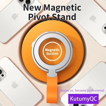 Supporto magnetico per anello per cellulare KutumyQC compatibile con iPhone 12 13 14 15 Series Cavalletto rimovibile con impugnatura per telefono cellulare MagSafe