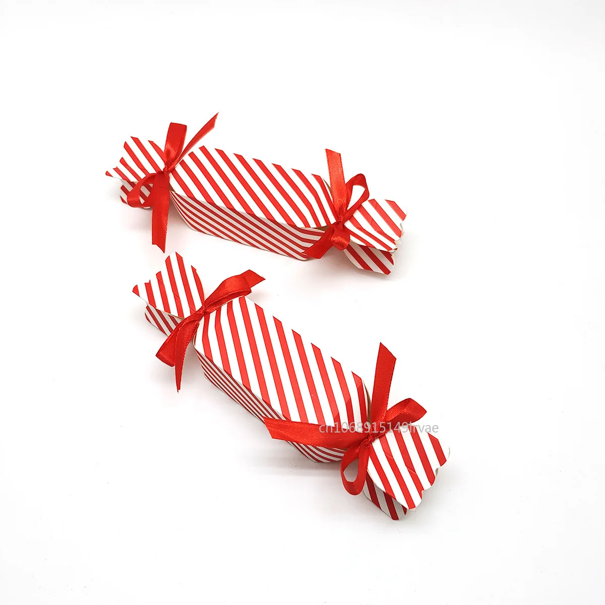 10pcs Candy Box For Christmas With Ribbons DIY Sweets Chocolate Cookies Decoration Party Gift Xmas Wedding Paper Packaging Boxes