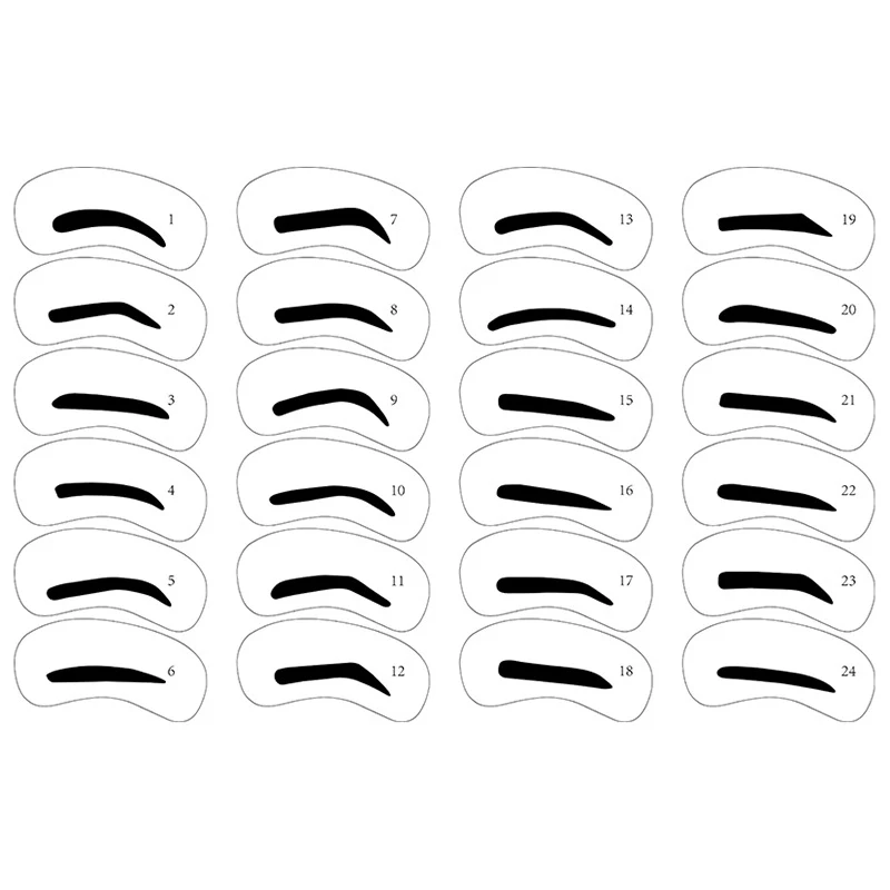 24Pcs Reusable Eyebrow Stencil Set Eye Brow DIY Drawing Guide Styling  Shaping Grooming Template Card Easy Makeup _ - AliExpress Mobile