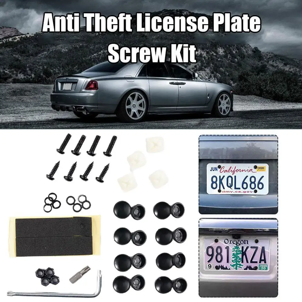 

Винтовые аксессуары для рамки американского номерного знака, винтовые винты для автомобиля, подходящие пряжки для номерного знака, комплект для кражи, винтовая рамка K8I5