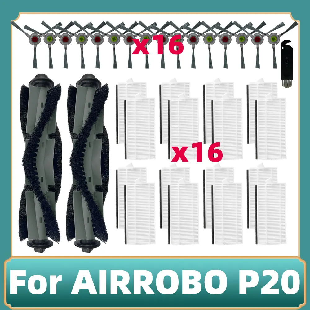 Compatível com o Aspirador de pó Robô Airrobo P20 Escova Principal e Lateral Filtro Hepa Acessórios Peças de Reposição Kit de Acessórios