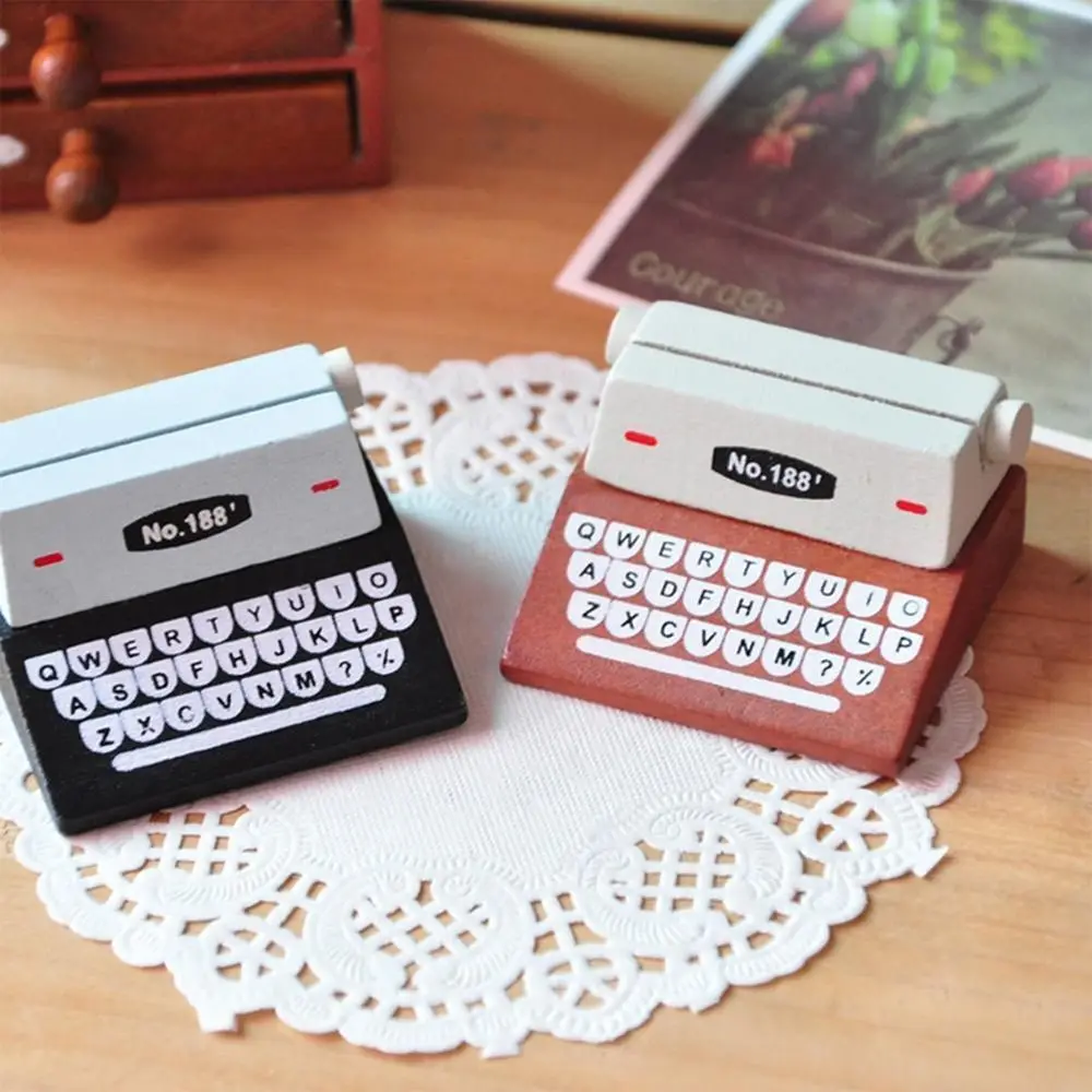

Wooden Typewriter Clip Clips Pictures Office Note Holder Paper Holder Memo Card