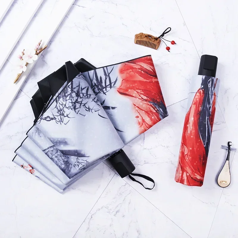 Automatic Umbrella Rain Sun Anti Uv Windproof Beach Umbrella Girl Parasol Folding Parasol Women Portable