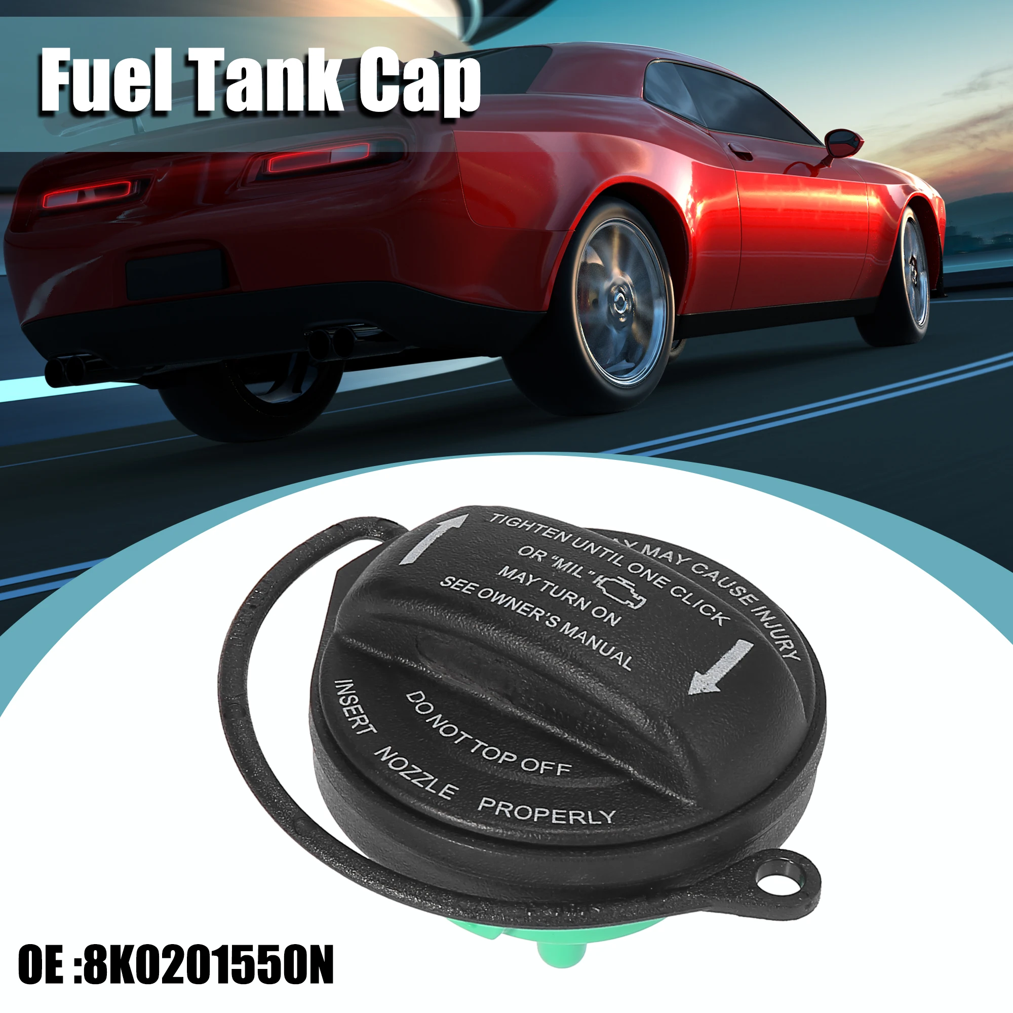 X Autohaux 8K0201550N Car Black Engine Oil Fuel Tank Cap Filler Gas Cap Cover for Audi A4 2009- for Audi Q5 2009-