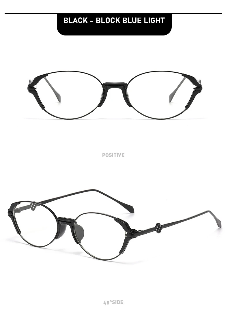 Elliptische Rahmen-einfache Gläser, Retro, neue Mode, Anti-Blaulicht, neue Damen-Foto-einfache Brille für Männer und Frauen 2541 – Detail 12