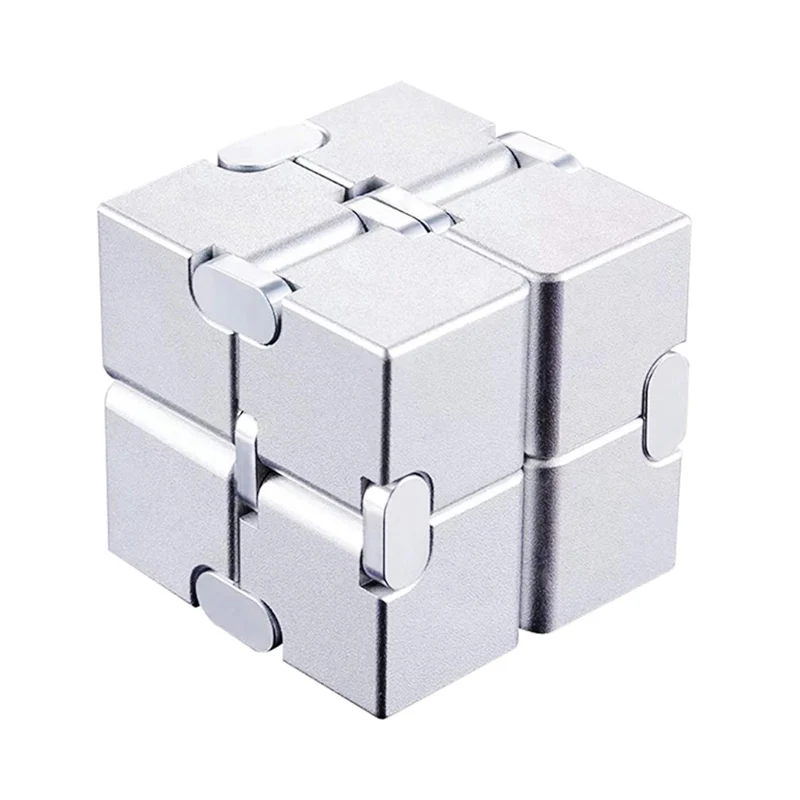 Infinity Cube Aluminum Alloy Sturdy Heavy Finger Flip Metal Fidget Toys Adults And Kids Anxiety Stress Relief ADHD ADD Gadgets