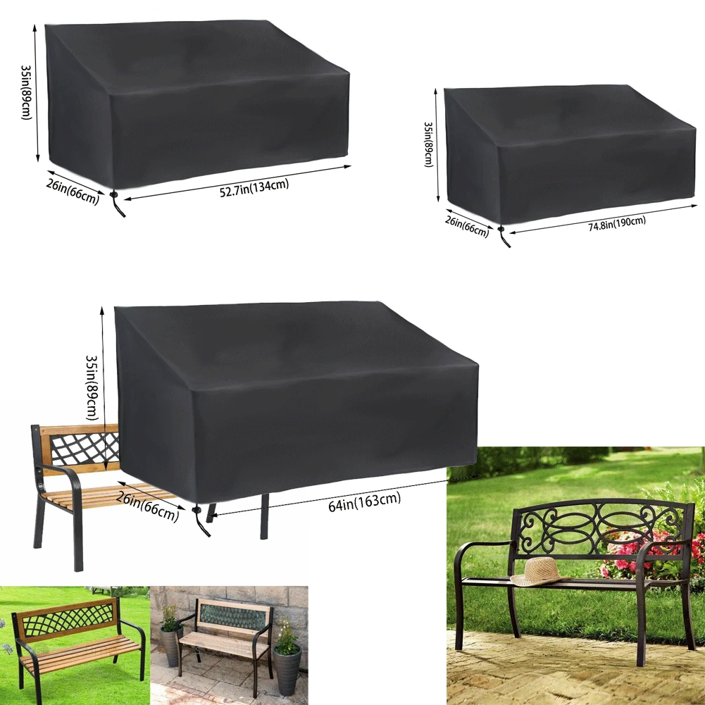 1pc Heavy Duty Outdoor Furniture Cover Garden Couch 2 3 4 Seater Bench Seat Cover Oxford Fabric Garden Lawn Patio 89/55cm patio furniture cover