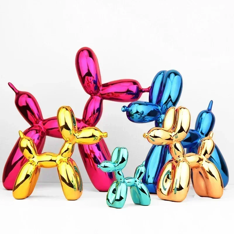 Resin Balloon Dog Sculpture Home Office Nordic Animal Decorative Figurines