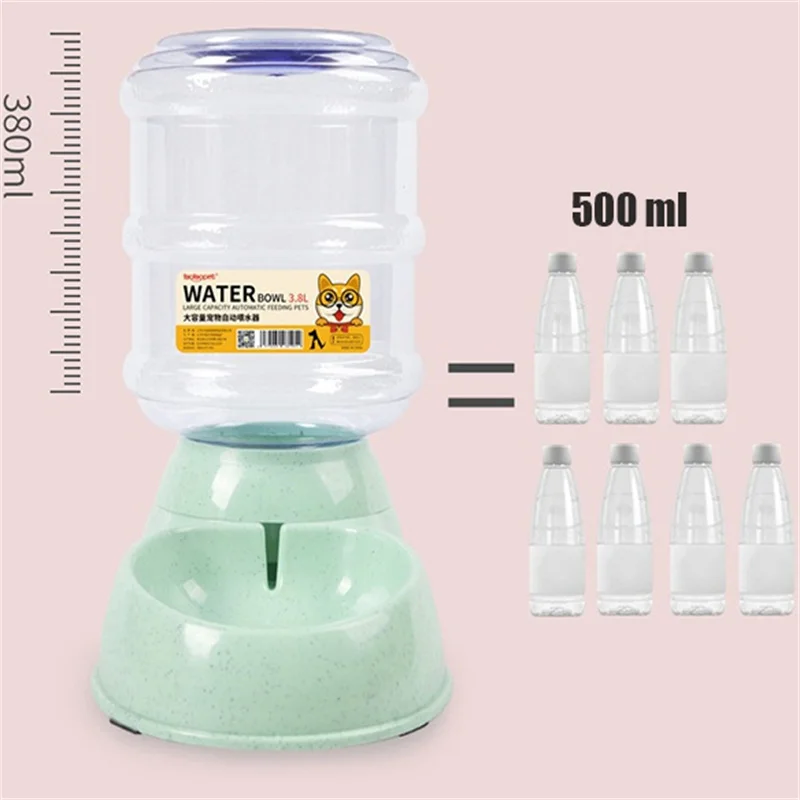 

3.8L Pet Dog Cat Automatic Feeders Large Capacity Drinking Waterer Fountain Water Bottle Feeding Bowls Dispenser For Cats Dogs