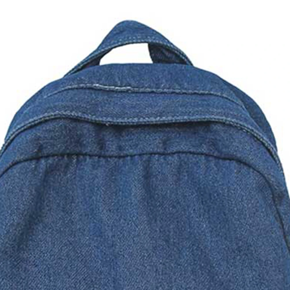 Fashion Denim Backpack Jeans Backpack Lightweight Teenagers School Bag Large Capacity Multi Pockets for Outdoor Travel