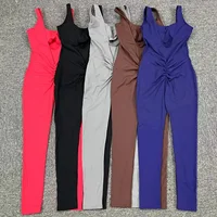 Gym Jumpsuit Woman Padding Sports Overalls for Women Tracksuit Push Up Sport Set Yoga Clothing 2025 Gray Black Red Coffee Navy - Image 6