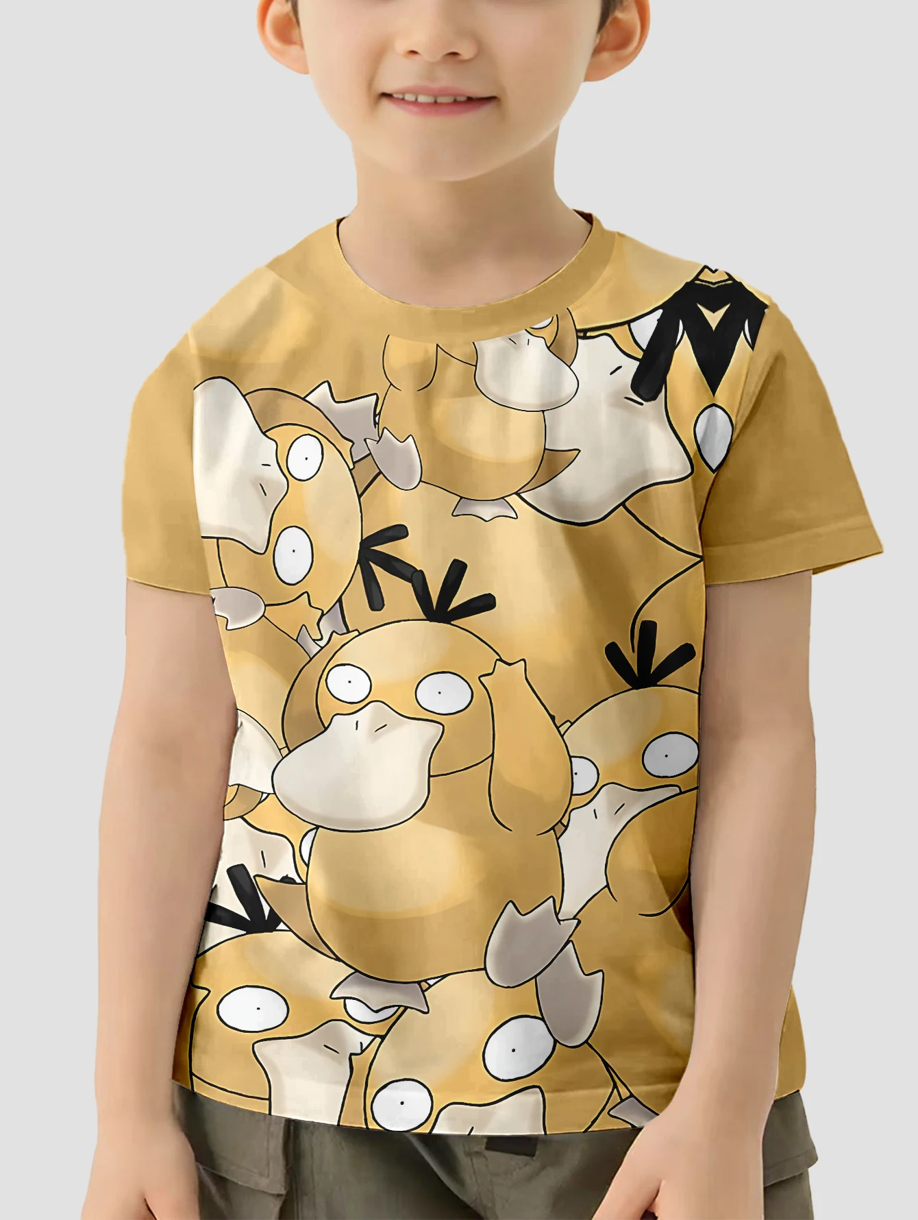 3D Print Cartoon P-psyducks Pokemons Baby Clothing 5 to 14 Years Male Outdoor Clothes for Children Boy Girl Child T-Shirt Top 5