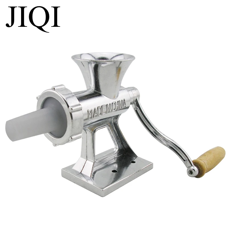 JIQI Hand Manual Meat Grinder Mincer Machine Sausage Table Crank Tool for Home Kitchen Cutter Slicer Beef 4