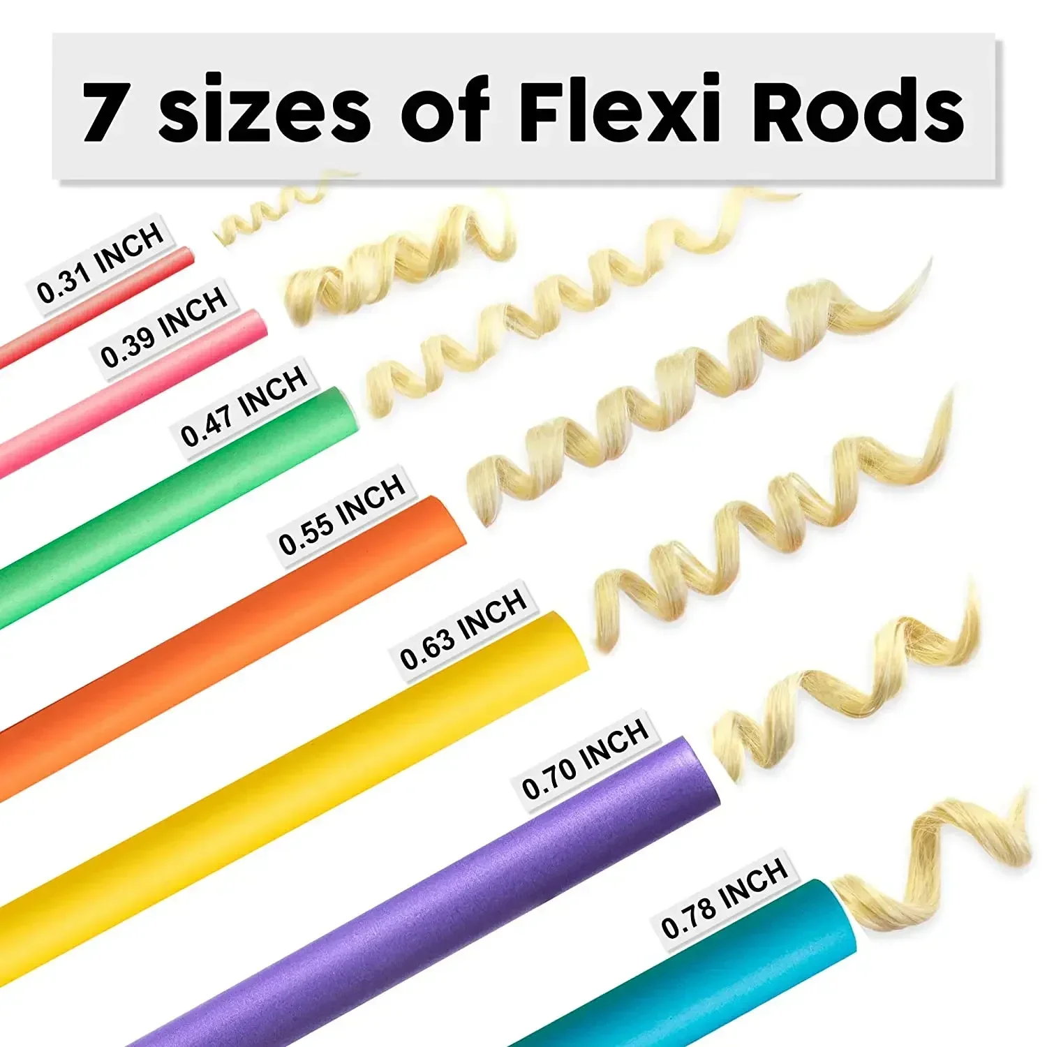 Heatless Hair Curler Flexible Hair Rollers No Heat Flexi Rods Curling Rod Soft Foam Bendy Roller Twist Curls Styling Tools 10Pcs