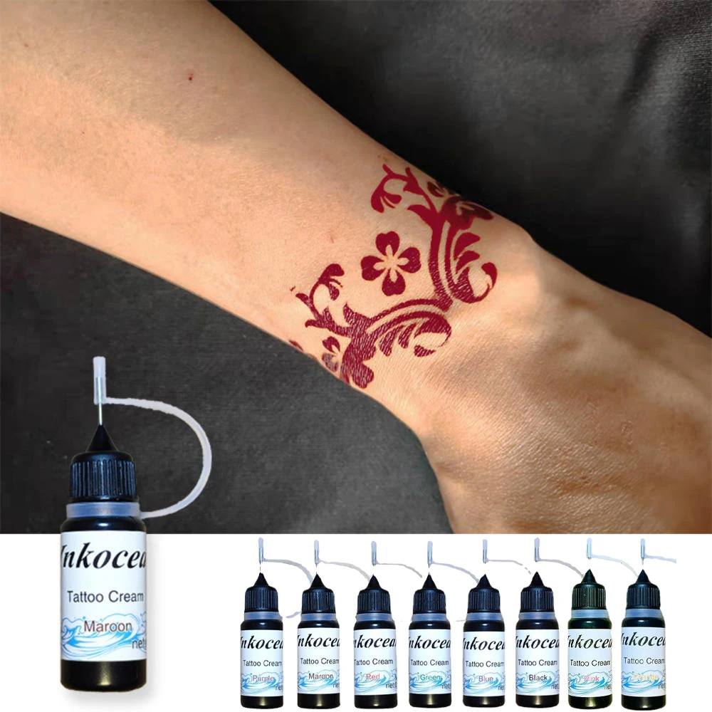 10ml Temporary Tattoo Cream For Women Men Kids Fake Tattoos Semi Permanent Tattoo Ink Art Painting Diy Fake Freckles tattoo ink,tattoo ink pigment,tattoo ink kit,tattoo transfer cream,tattoo pen kits,tattoo needles