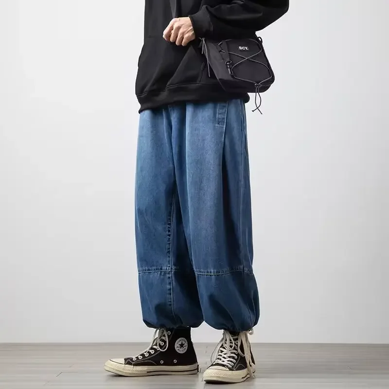 Description Picture 6 of itemTrendy Men's Jeans Loose Fit Straight Leg Wide Leg Pants Hip Hop Style Casual Wear Korean Trendy Fashion