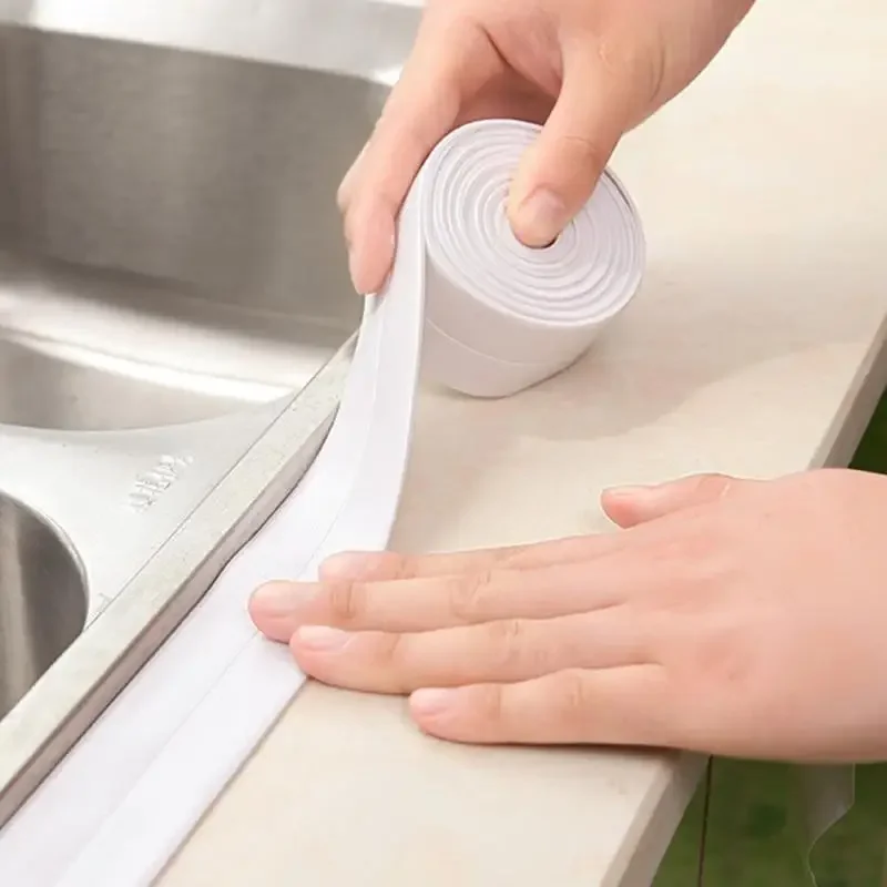 Waterproof Self Adhesive Caulk Strip Tape for Shower Bath Kitchen Bathroom Accessories Sink Edge Wall Sticker Sealing Strip