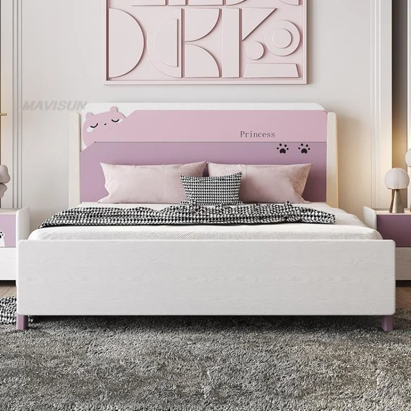 

Luxury Pink Color Children Bed Boy Wood Modern Girl Cute Children Beds Small Apartment Camas De Dormitorio Bedroom Furniture