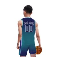 Short de maillot de basket-ball personnalisé bleu fondu pour enfants, uniforme de basket-ball personnalisé pour jeunes avec nom de l'équipe et numéro, cadeau pour Fans de garçons 4