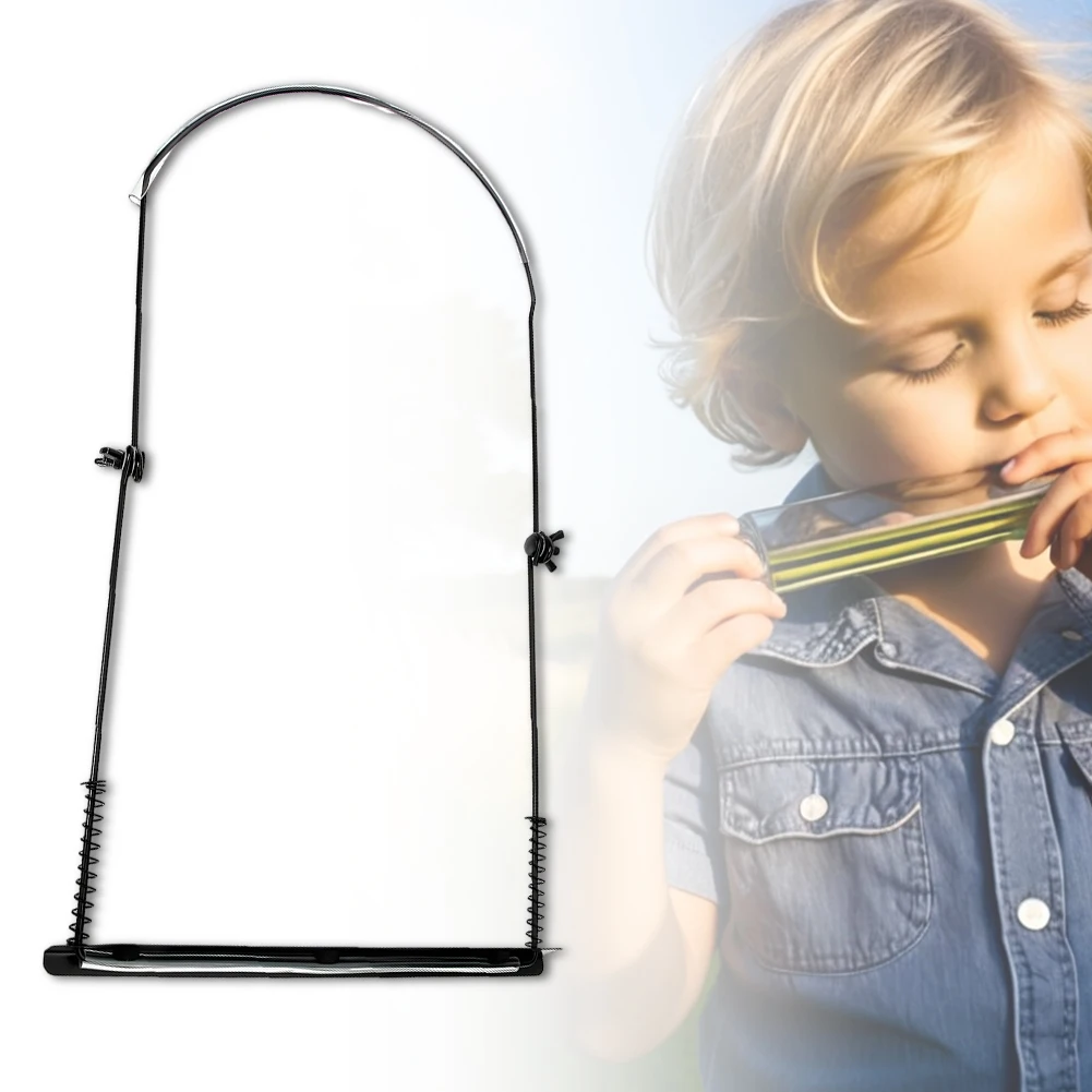 24 Holes Harmonica Neck Holder Metal Hands Free Harp Neck Brace Harmonica Stand Bracket Mouth Organ Support Harp Rack Stand
