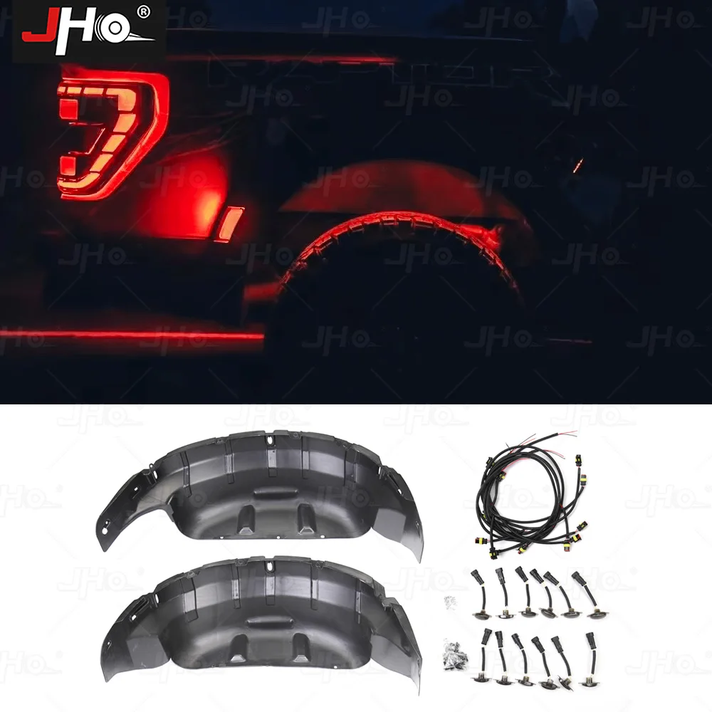 JHO Rear Wheel Well Liner Protective Guards Mudflap 2PC For Gen3 Ford ...