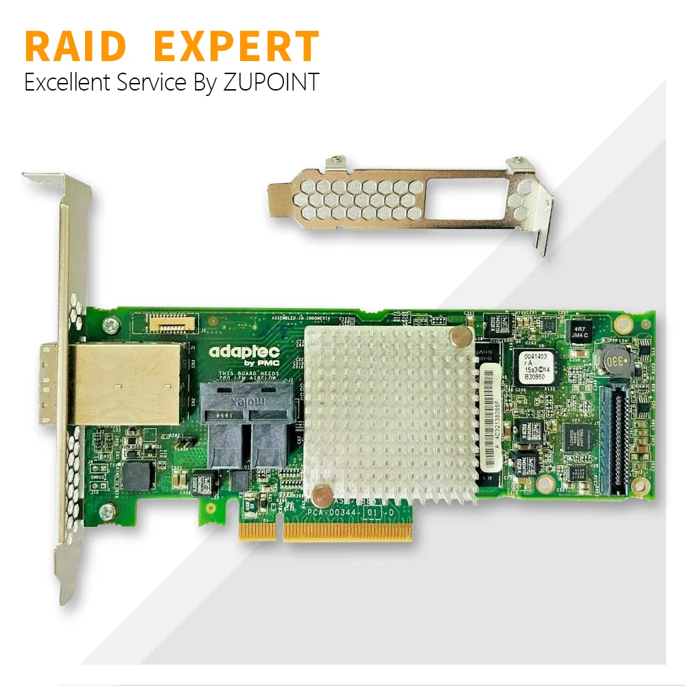 

Карта RAID для контроллера ZUPOINT Adaptec ASR-8885 RAID 2277000-R SATA PCI-E 16-Port 12 Гб, плата расширения RAID для контроллера SAS