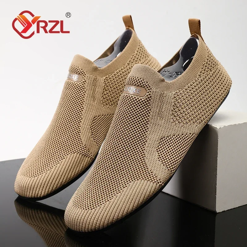 YRZL Men Mesh Loafers Driving Moccasins High Quality Flats Walking Shoes Breathable Non Slip Casual Loafers Summer Mens Shoes 1