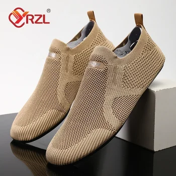 YRZL Men Mesh Loafers Driving Moccasins High Quality Flats Walking Shoes Breathable Non Slip Casual Loafers Summer Mens Shoes 1