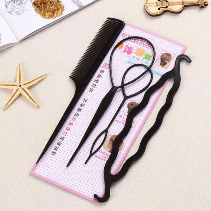 Tie up the Hair Artifact Hairpin Hair Comb Suit Children Editor Adult Curler Meatball Head Beauty Tools