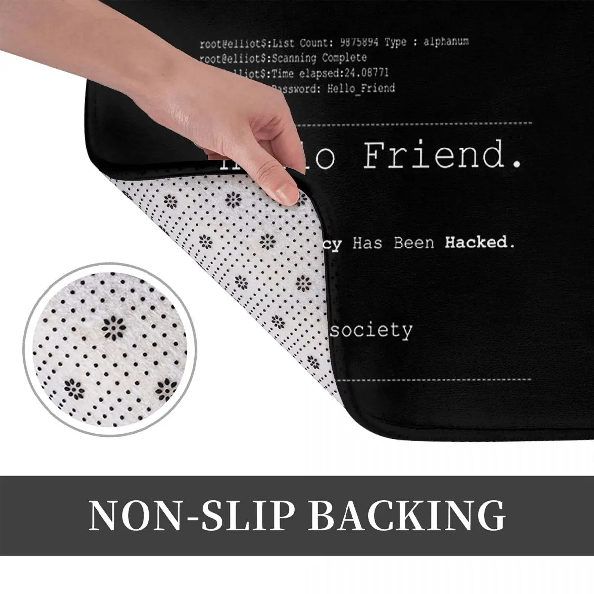 Mr Robot Hello Friend Fsociety Non-slip Doormat Floor Mat Carpet Rug for Kitchen Entrance Home Bathroom Living room Footpad Mats 3