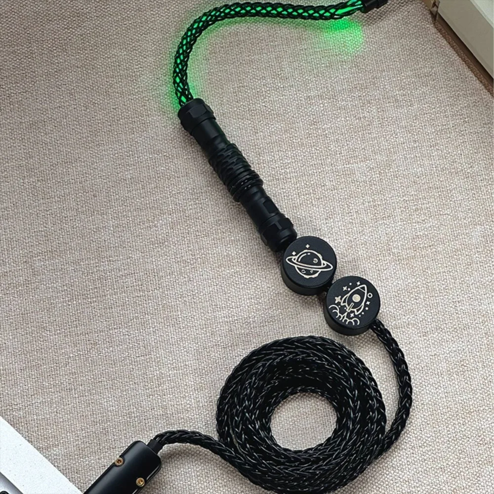 알 수 없는 오류 RGB 편조 키보드 케이블 USB to Type-C 단결정 구리 1.4m 게임용 키보드 선물용 항공 커넥터