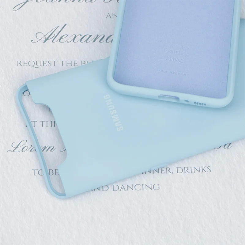 phone pouch for running Samsung A80 A90 Liquid Silicone Case Official Silicone Soft Back Cover Samsung Galaxy A80 A90 Case Protection Cover cell phone belt pouch Cases & Covers