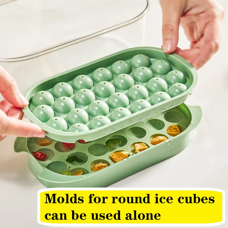 Ce Cube Tray With Lid And Bin Ice Ball Maker Mold For Freezer With Container  Large Capacity Ice Storage Box Rotating Ice Trays - AliExpress