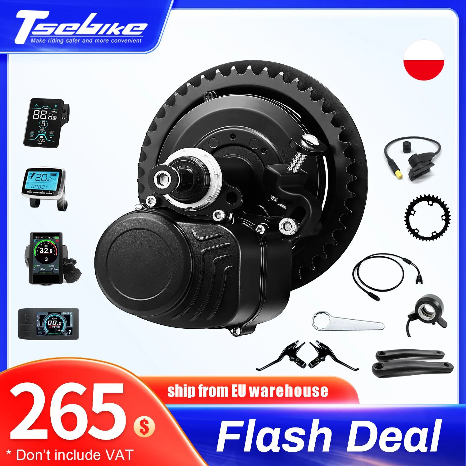 Electric Bicycle Ebike Conversion Kit 36v 48v 250w 350w 500w Motor With Battery Electric