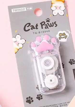 White Kawaii Corrector Cat Claw Portable Correction Tape Prize For thumbnail 5