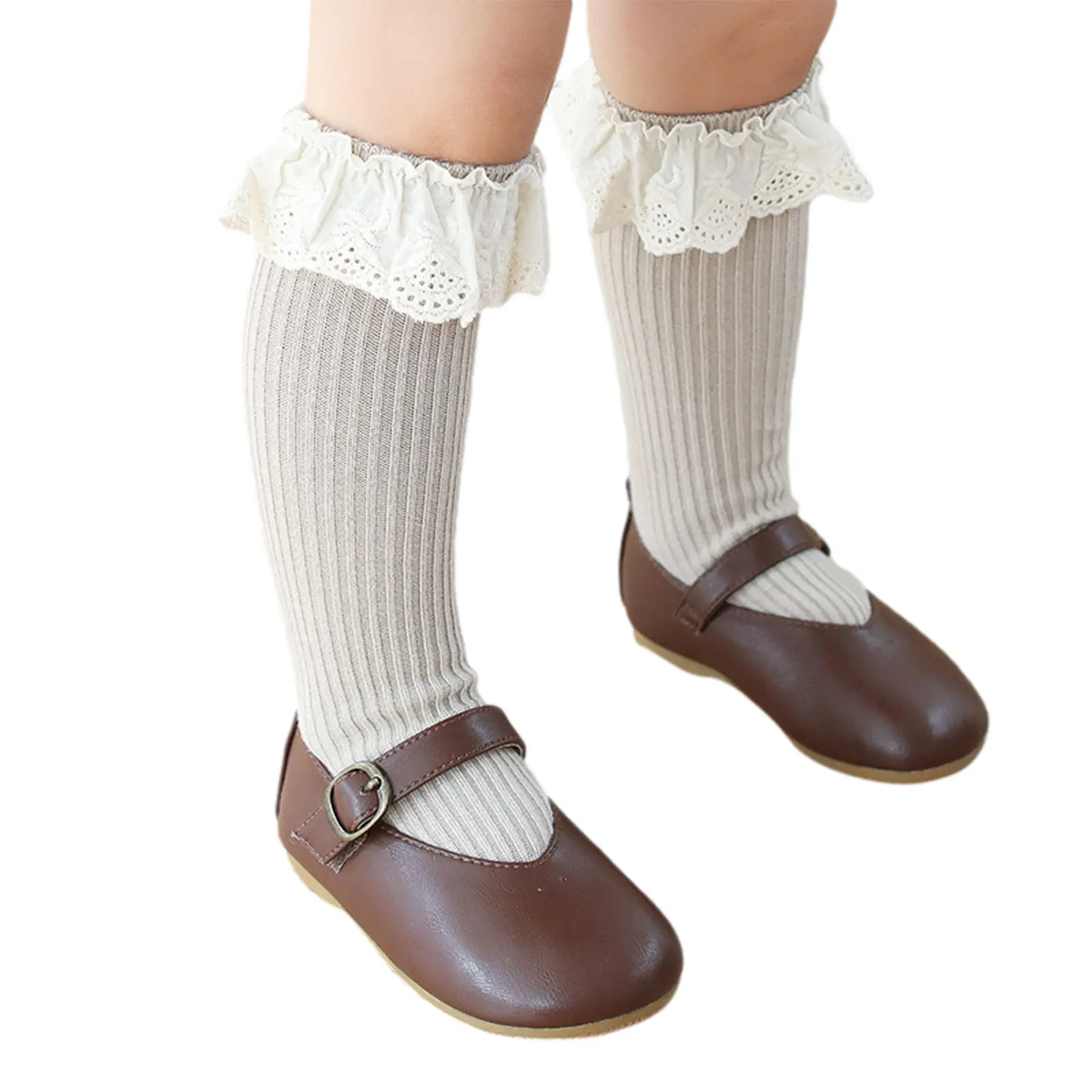 

0-8Years Baby Cotton Socks Kids Toddlers Girls Princess Knee High Long Soft Cotton Lace Baby Children Socks Baby Girls Socks