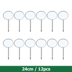 Azdent Multifunctional Dental Mouth Mirror Set - 12pcs Detachable & Replaceable Reflectors (24cm silver)