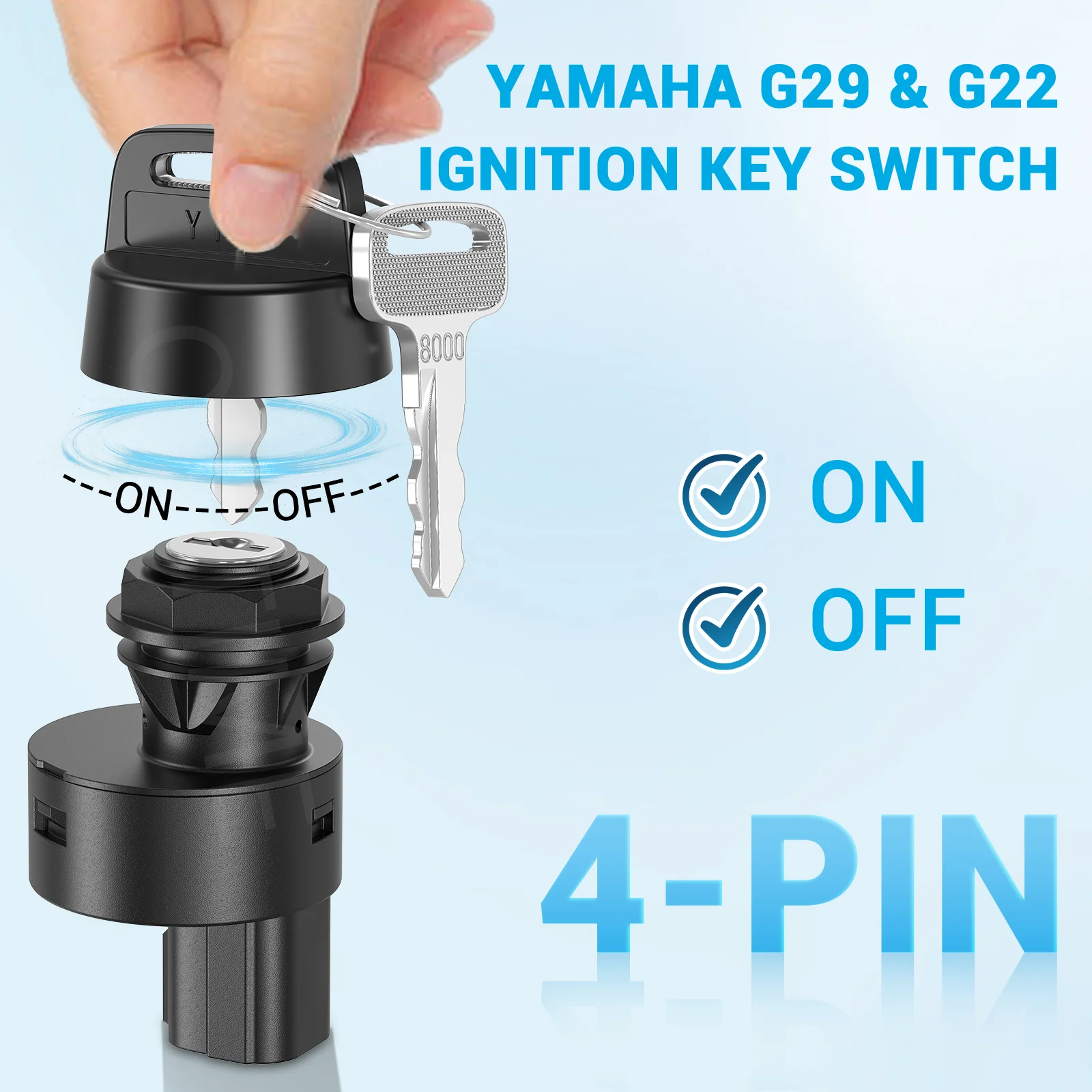 Interrupteur D'allumage Pour Chariot De Golf - Compatible G22, G29 Drive, Drive 2, Avec 2 Clés, Réf. JW1 H2510 00 - 2