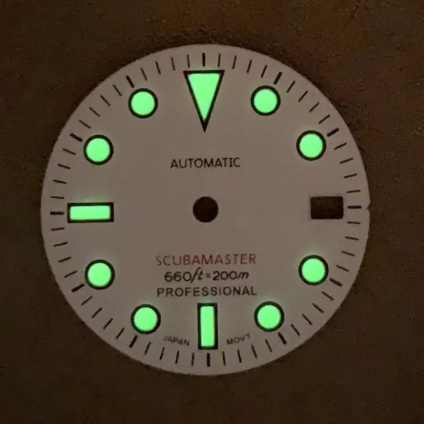 Retro Black Dial Sunburst Black Face Green Luminous Dial 28.5MM Fit for NH35/36/4R/7S Movements Watch Accessories Nh35 Dial