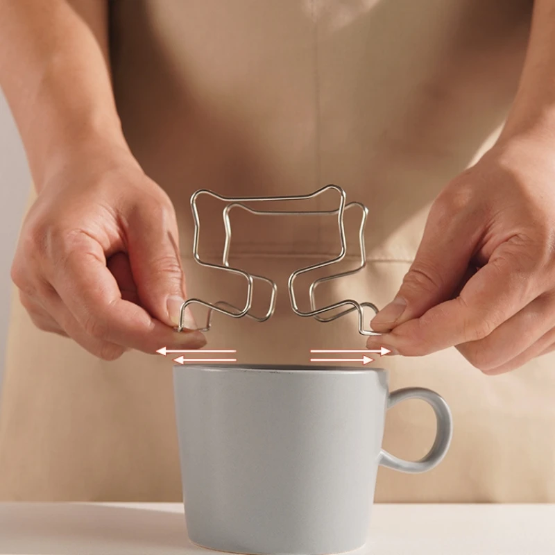 Stainless Steel Reusable Holder For Japanese Style Disposable Ears Drip Bags Coffee Cup Dripper Baskets Filter Paper Bag Shelf