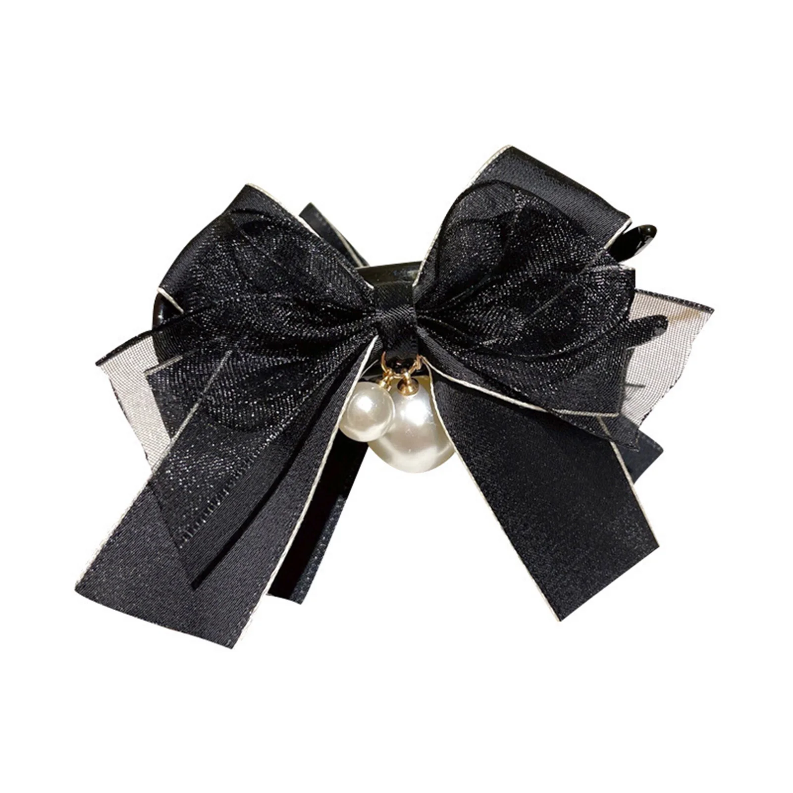 Koreanischen Stil Bowknot Haar Klaue Mode Gaze Satin Quaste Haar Clip Für Frauen Sanfte Vintage Große Schleife Haar Klaue Mädchen Haarnadeln – Detail 8